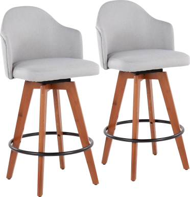Aleiah Light Gray Counter Height Stool, Set of 2
