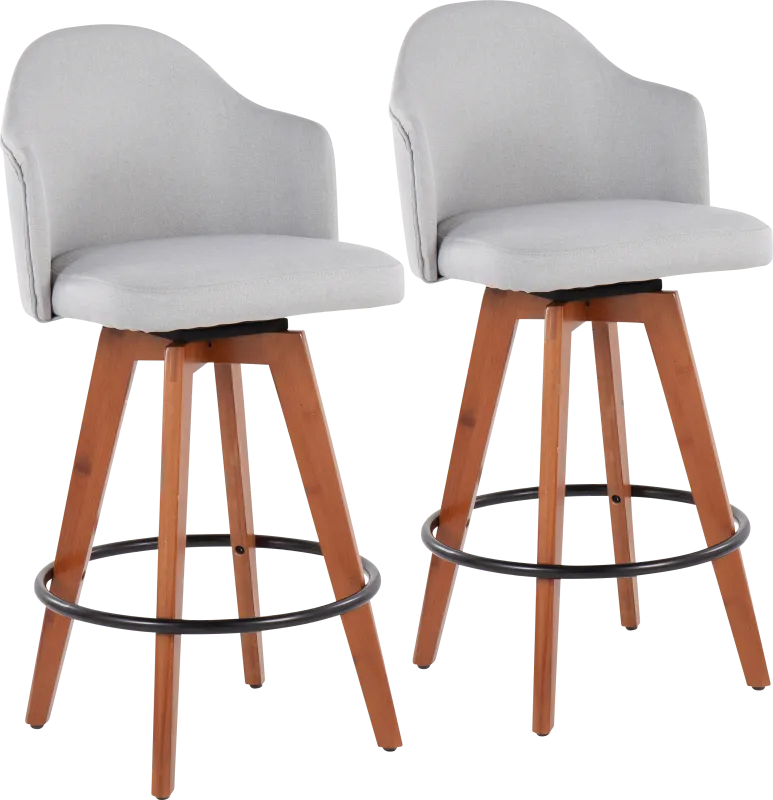 Aleiah Light Gray Counter Height Stool, Set of 2