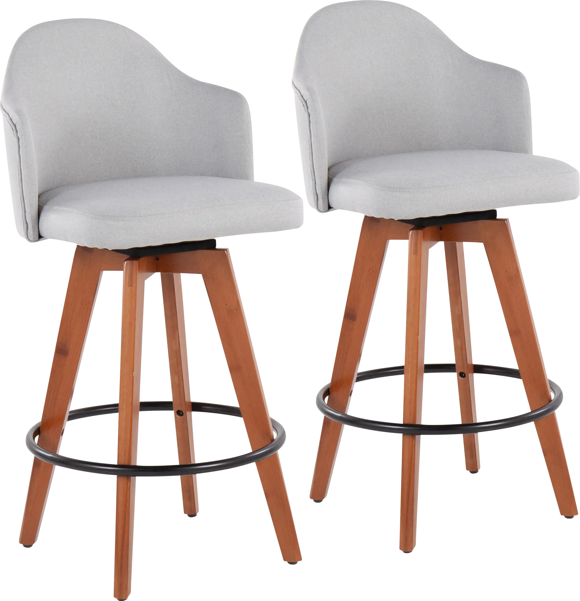 Aleiah Light Gray Counter Height Stool, Set of 2
