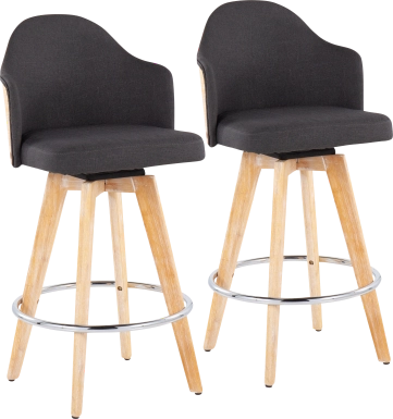 Hakea Charcoal Counter Height Stool, Set of 2