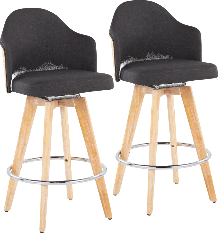 Hakea Charcoal Counter Height Stool, Set of 2