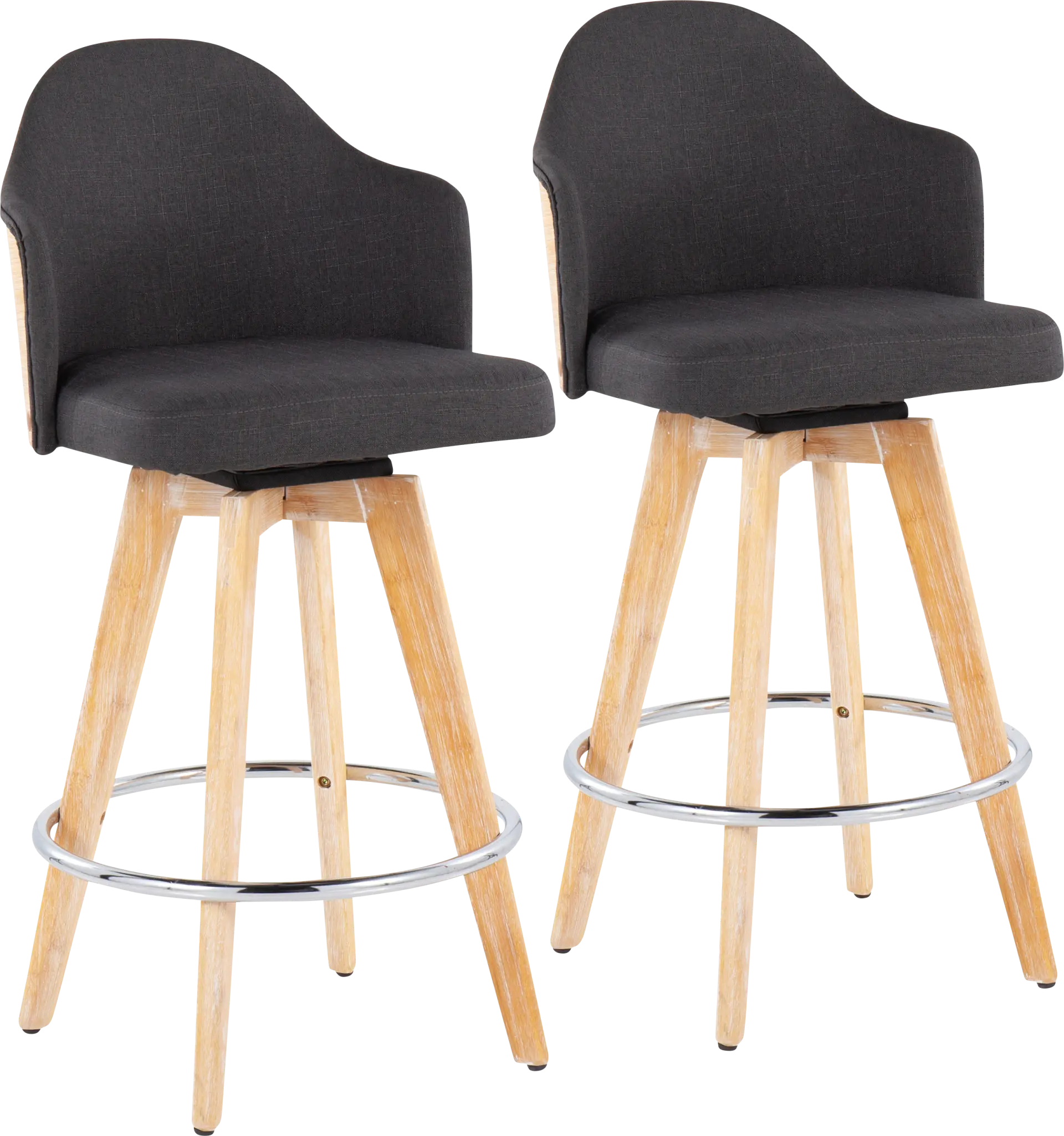 Hakea Charcoal Counter Height Stool, Set of 2