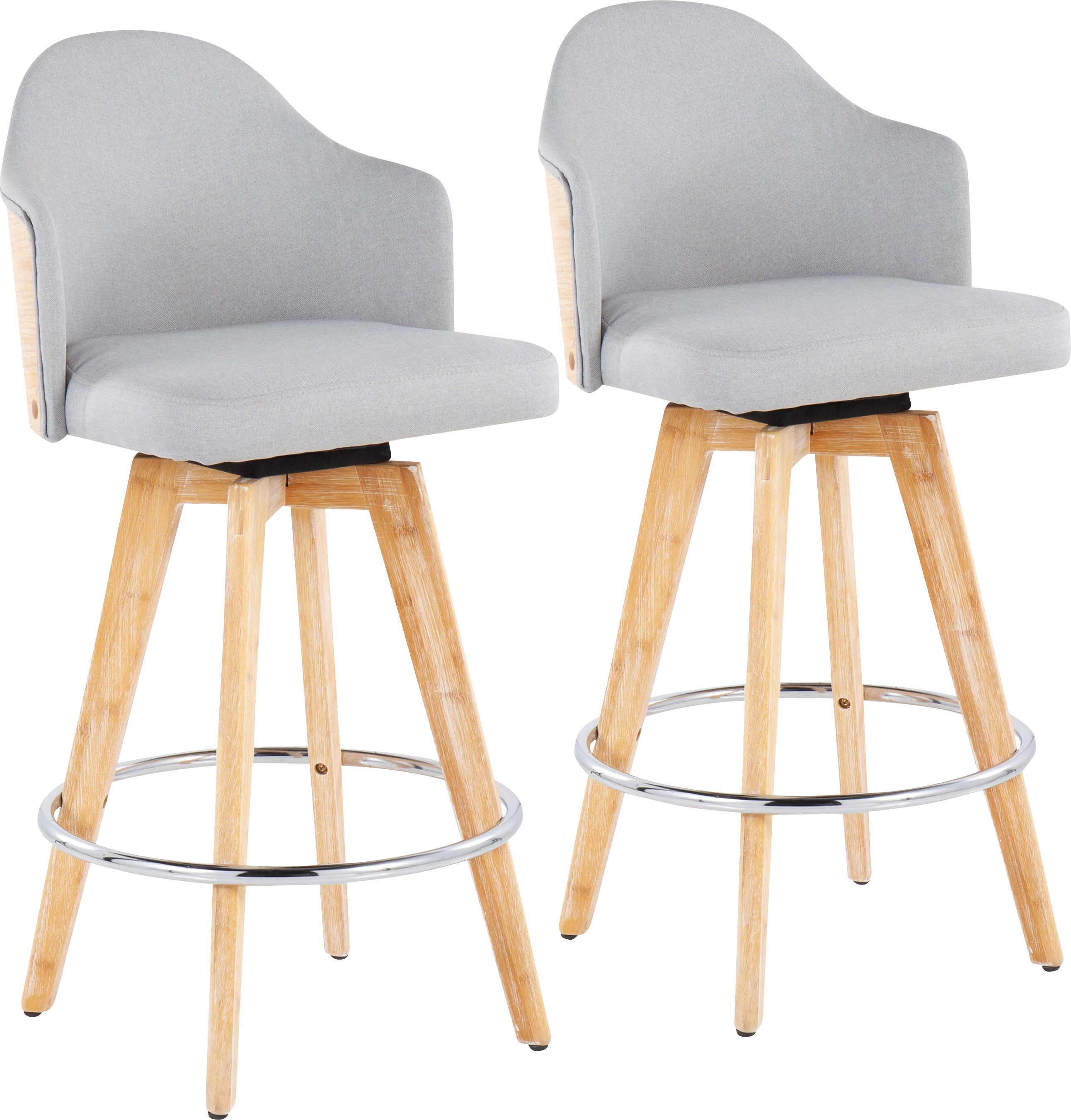 Hakea Light Gray Counter Height Stool, Set of 2 - Thumbnail - Image 1
