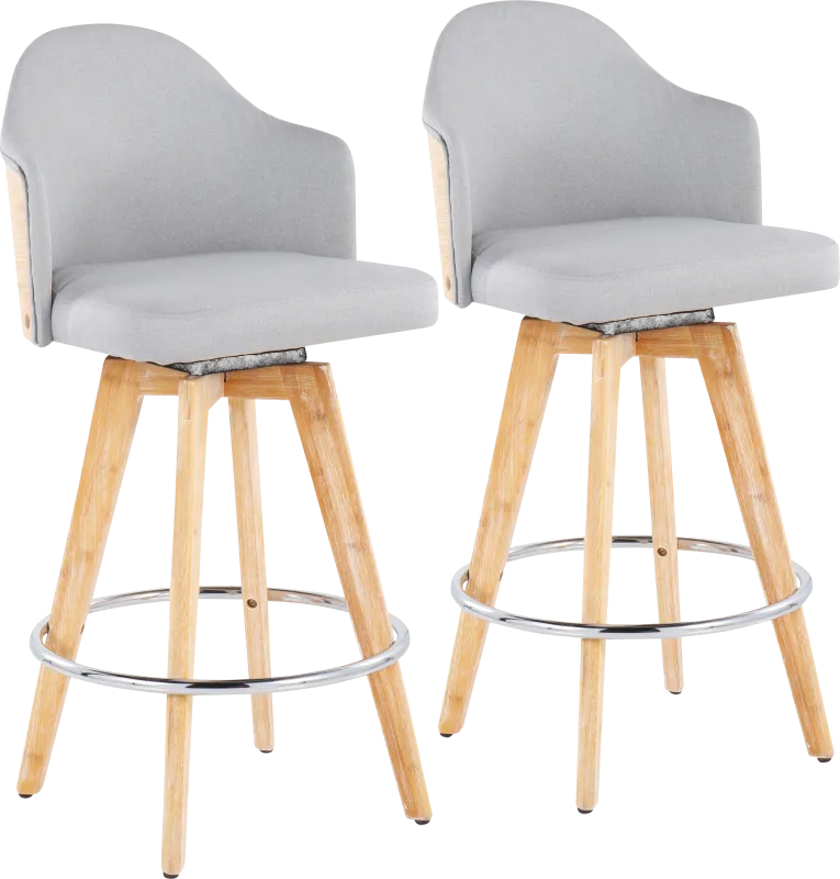 Hakea Light Gray Counter Height Stool, Set of 2