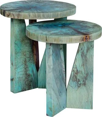 Amara Jean Blue Nesting Tables, Set of 2