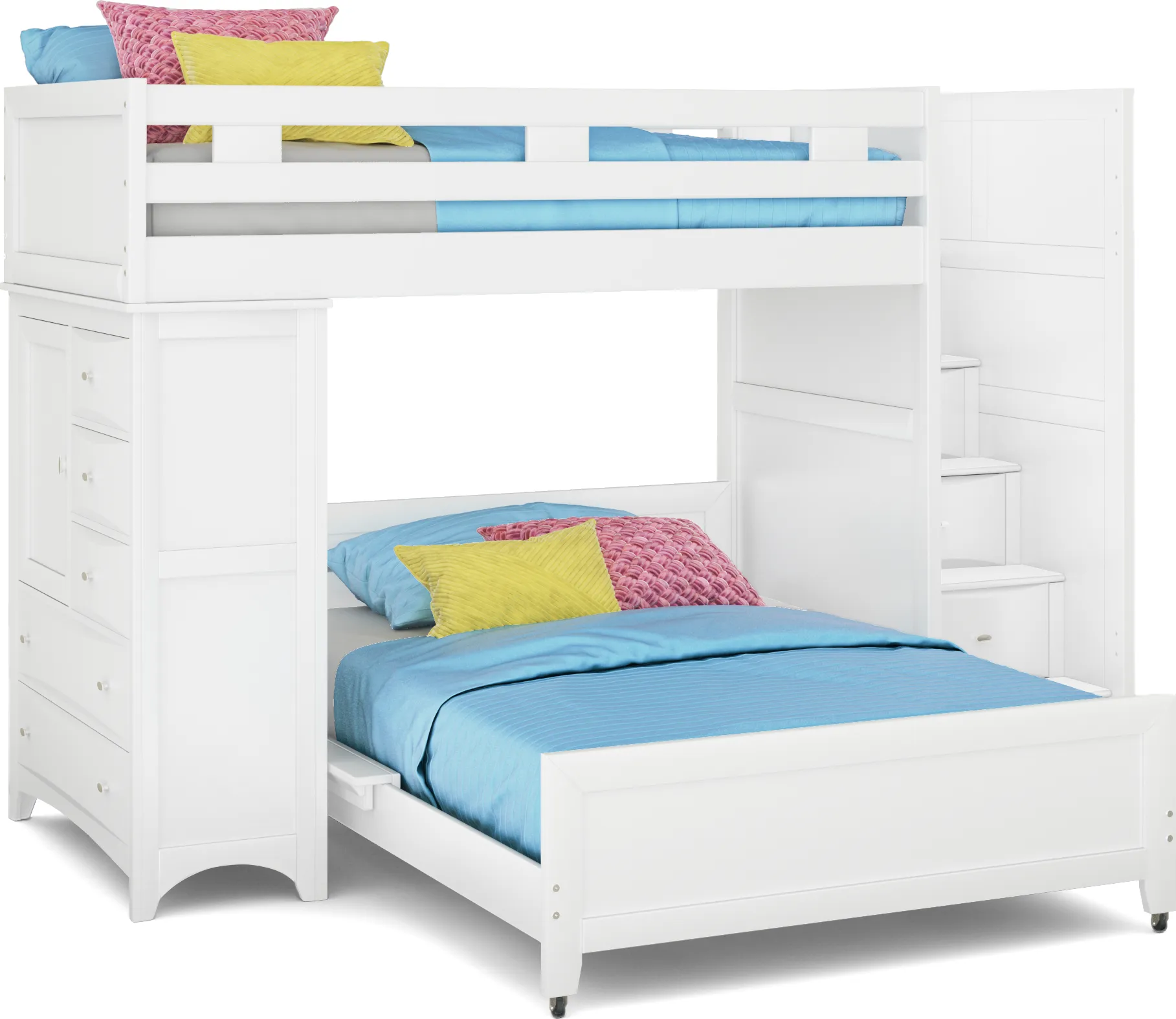 Ivy League 2.0 White Twin/Full Step Loft with Chest - Image 1