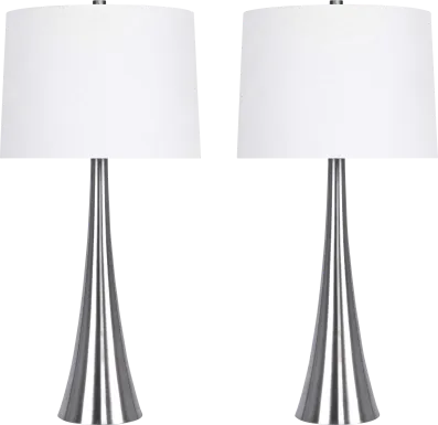 Frantz Street Silver Table Lamps, Set of 2