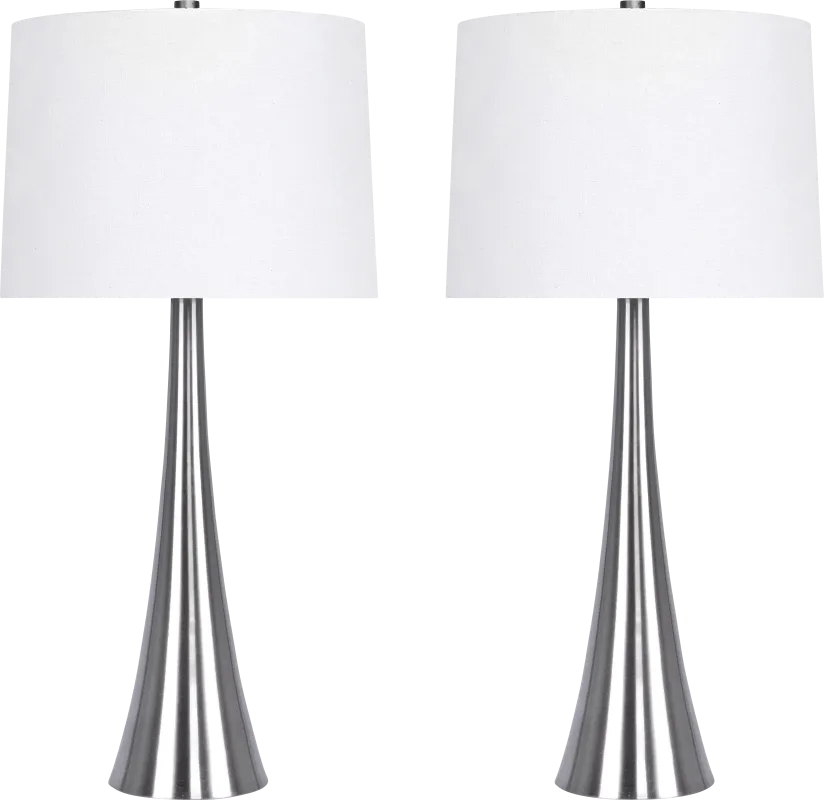 Frantz Street Silver Table Lamps, Set of 2