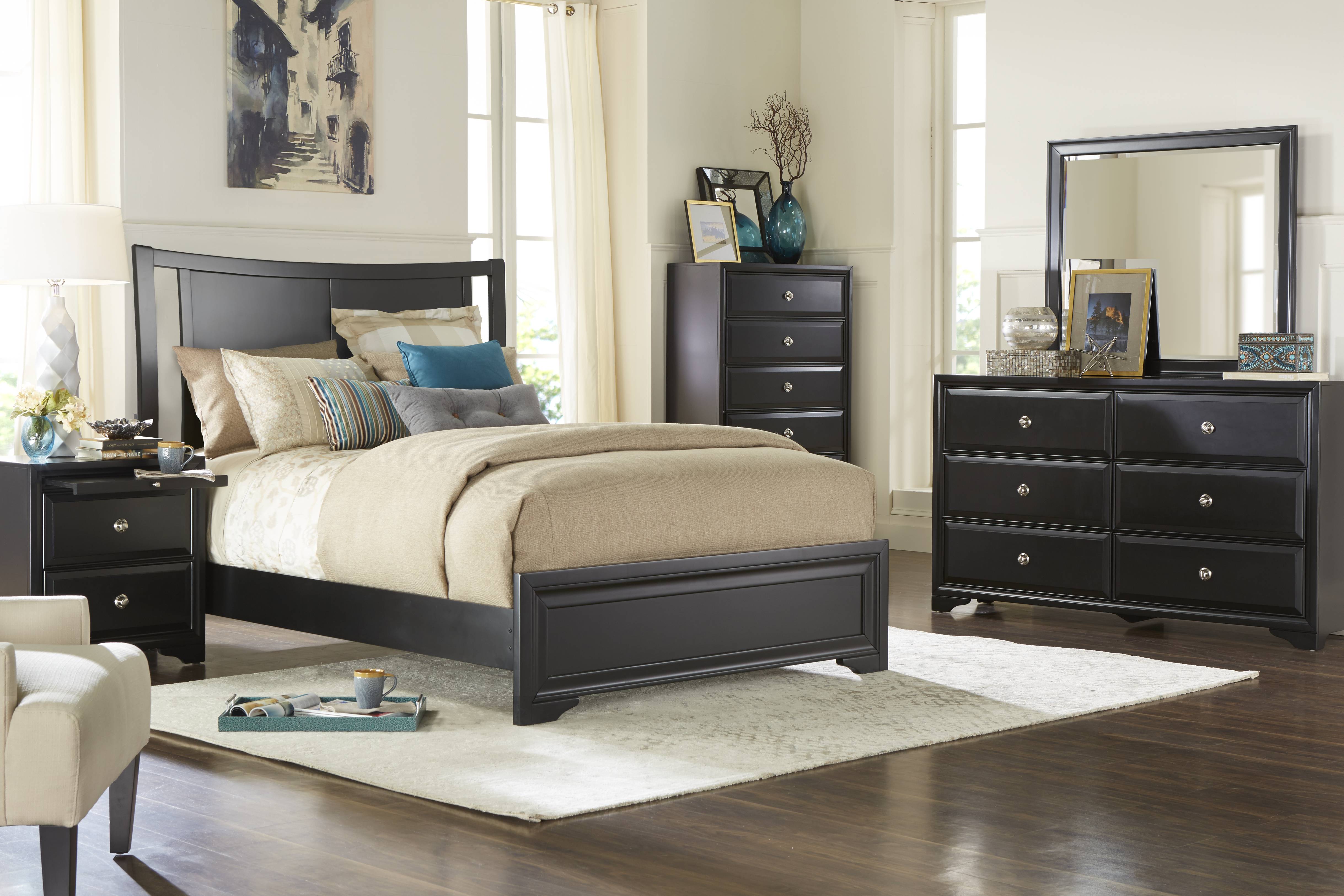Belcourt Black 7 Pc Queen Sleigh Bedroom - Thumbnail - Image 1