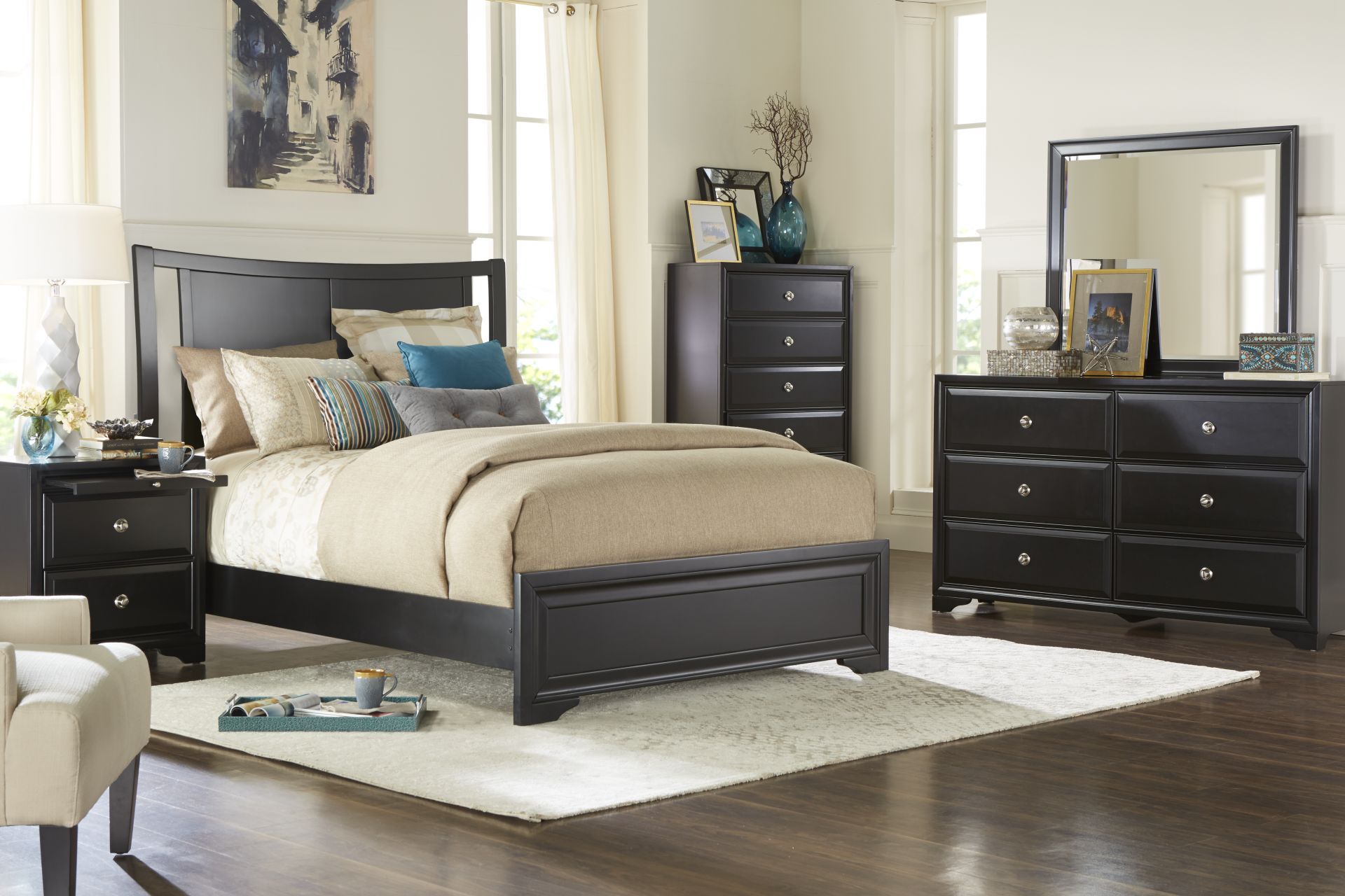 Belcourt Black 3 Pc Queen Sleigh Bed - Image 2