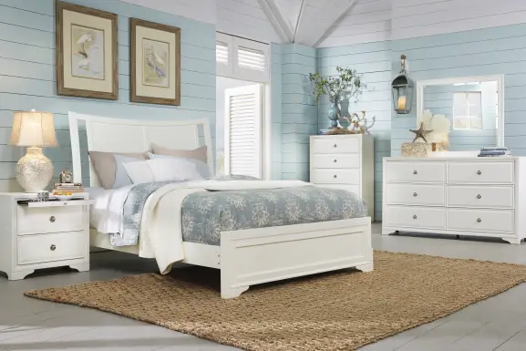 Belcourt White 3 Pc King Sleigh Bed