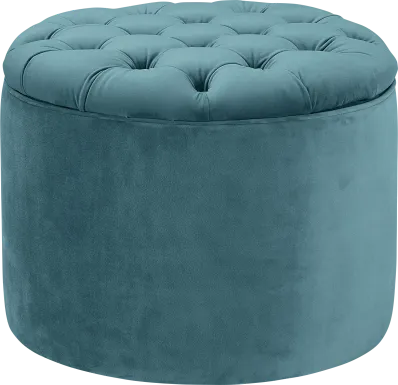 Candellar Blue Storage Ottoman