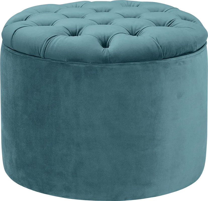 Candellar Blue Storage Ottoman