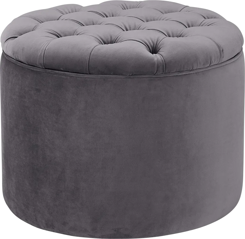 Candellar Gray Storage Ottoman