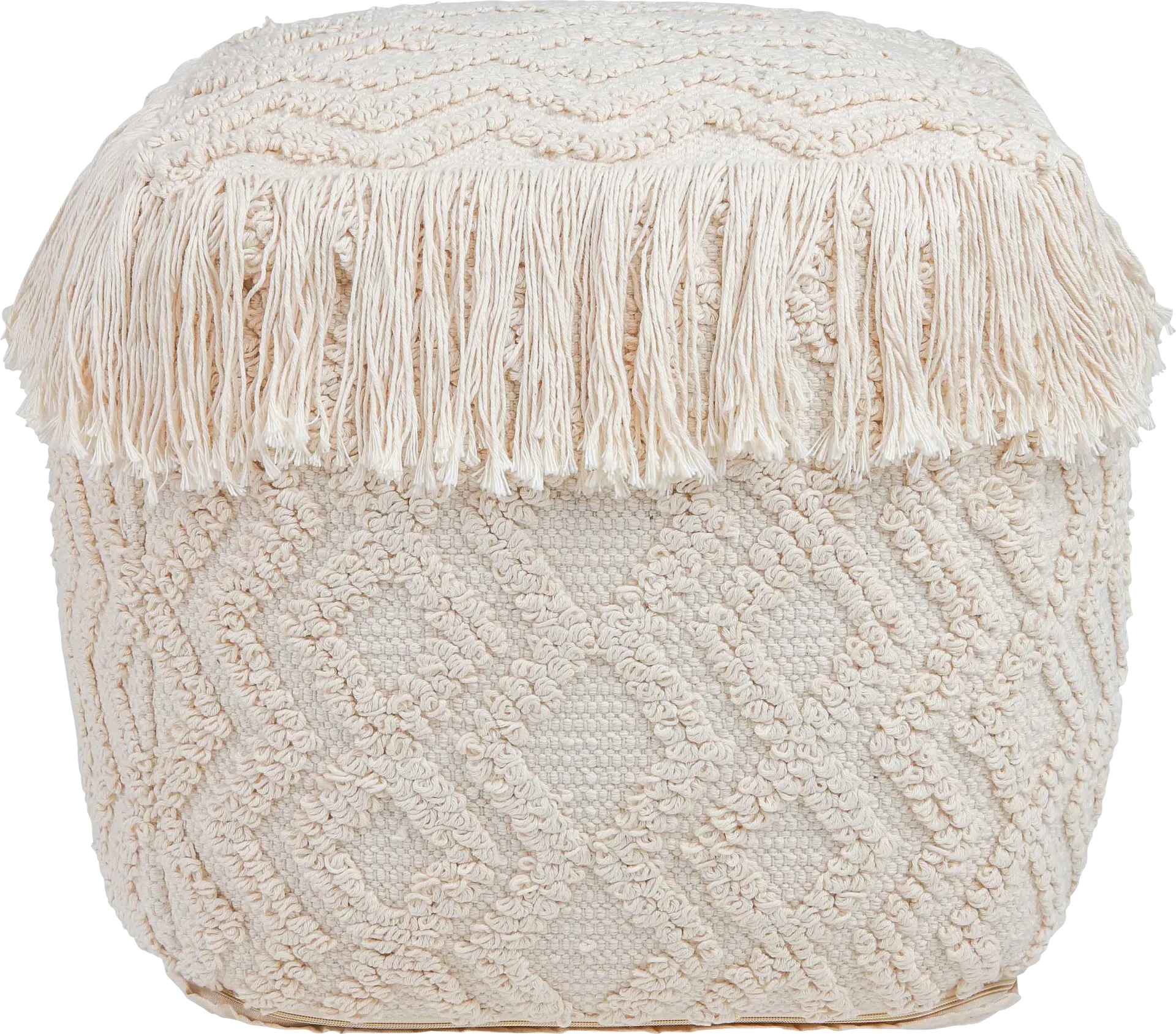 Dinca Cream Pouf - Image 1