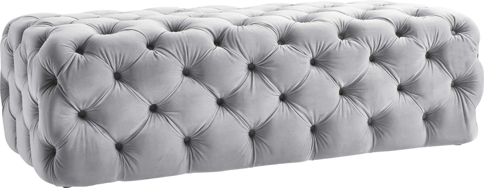 Layla Quinn Gray Ottoman - Image 1
