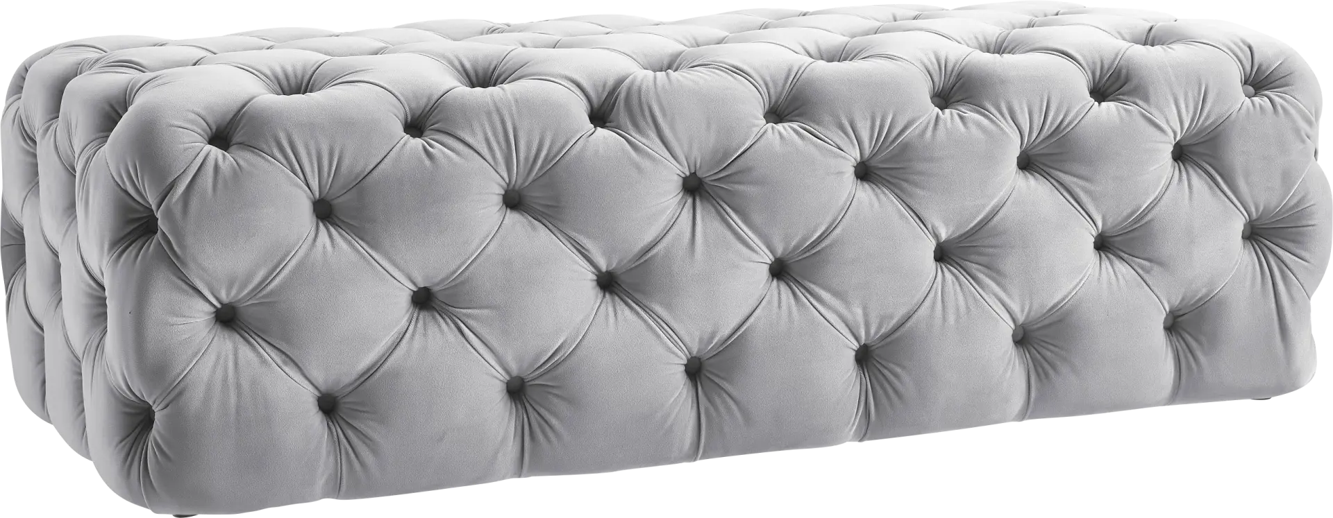 Layla Quinn Gray Ottoman