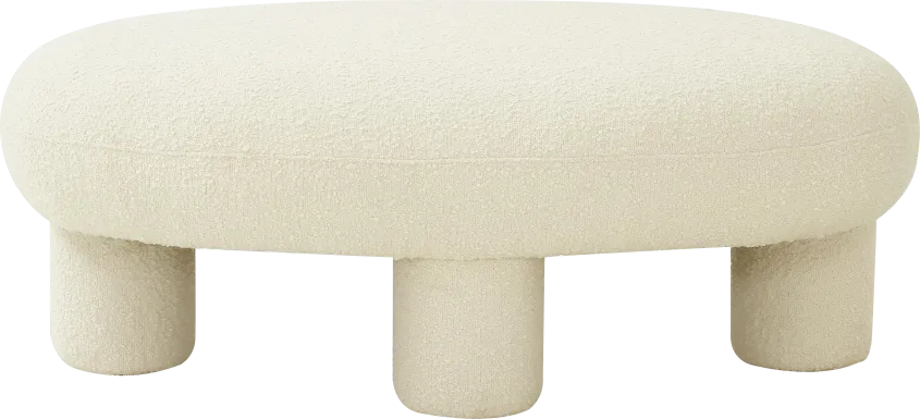 Delaina Cream Ottoman