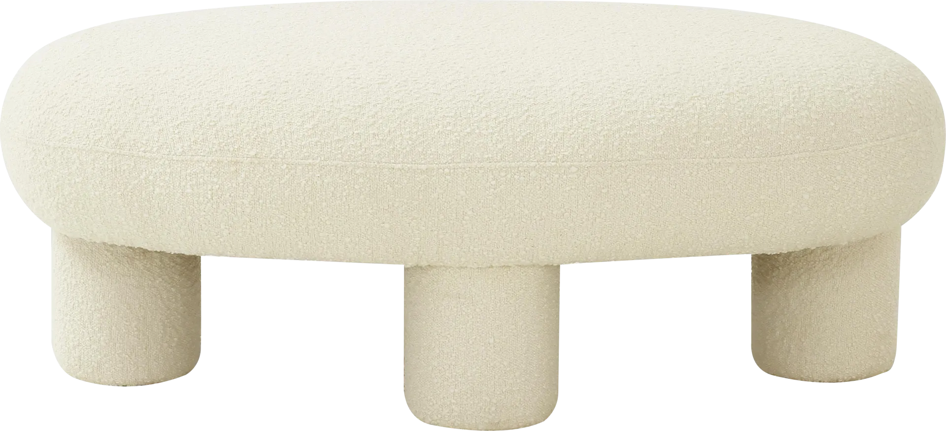 Delaina Cream Ottoman - Image 1