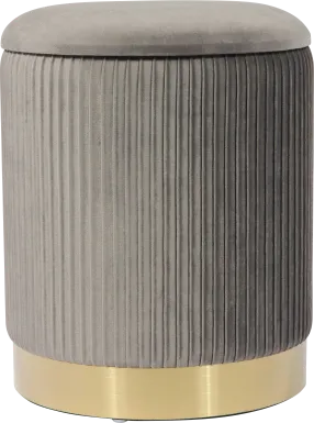 Anellar Gray Storage Ottoman