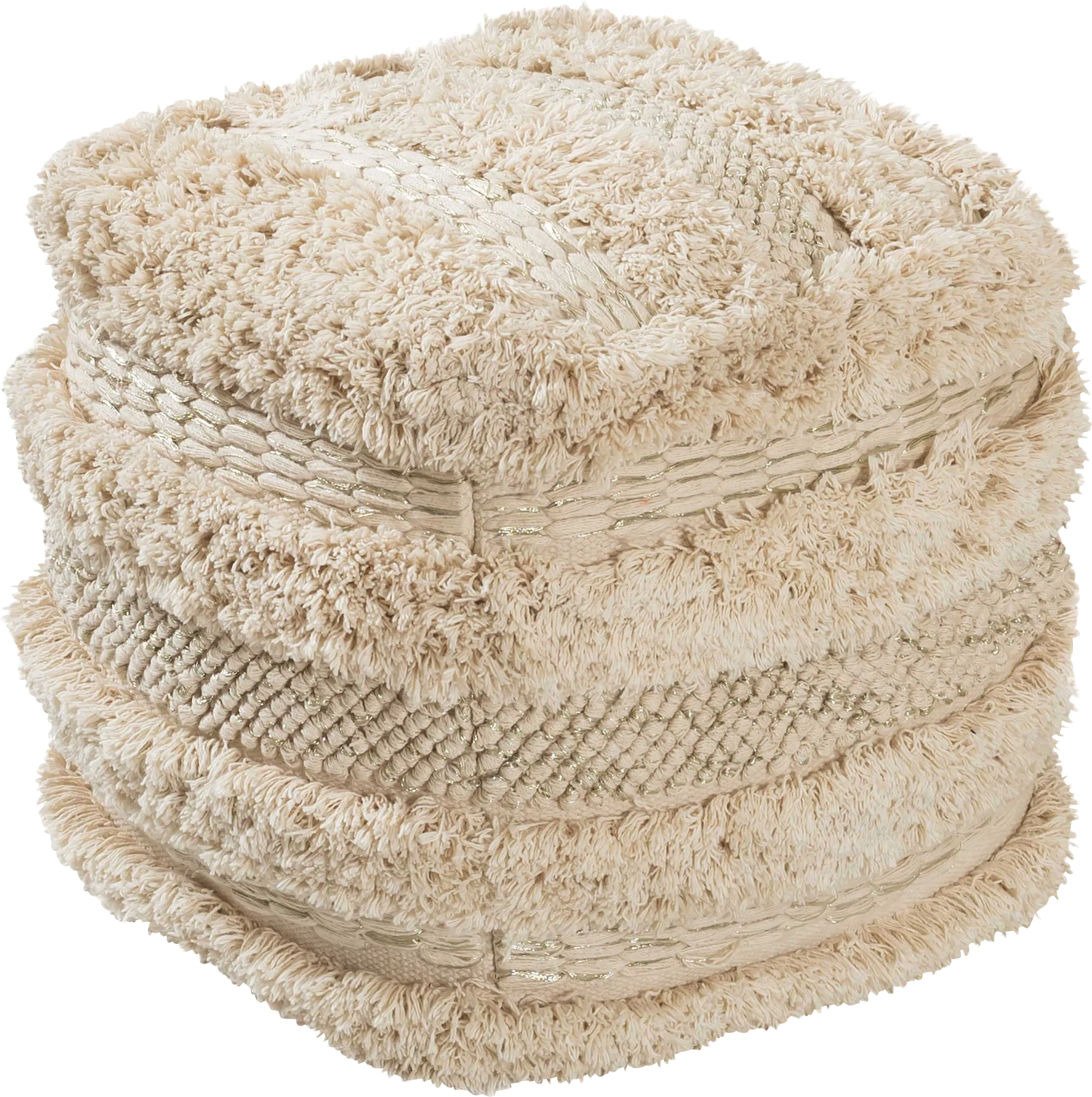 Cora Elle Beige Pouf - Thumbnail - Image 1