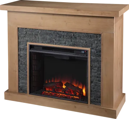 Rische Natural 45 in. Console with Electric Fireplace