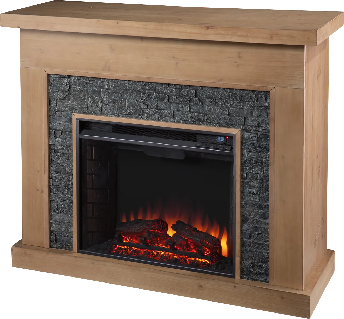 Rische Natural 45 in. Console with Electric Fireplace - Image 1