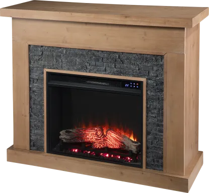 Rische Natural 45 in. Console with Electric Touch Screen Fireplace