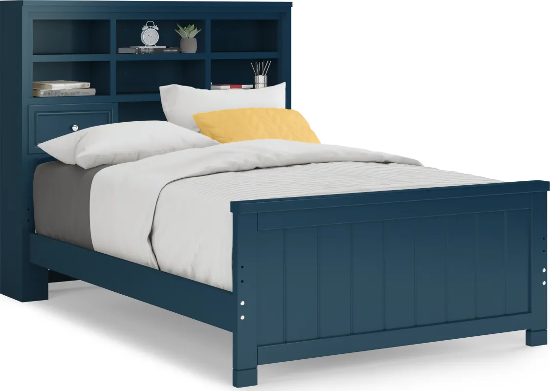 Kids Cottage Colors Navy Full Bookcase Bed