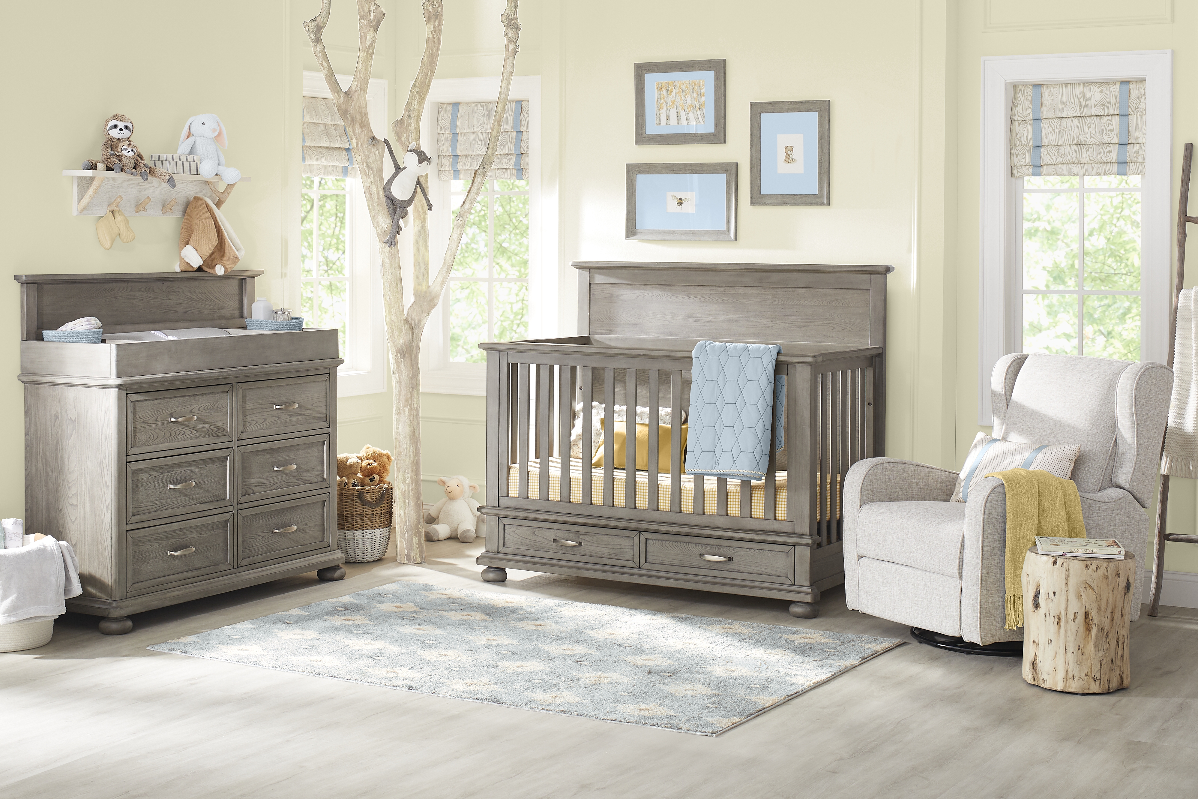 Kids Woodland Adventures Classic Gray Convertible Crib