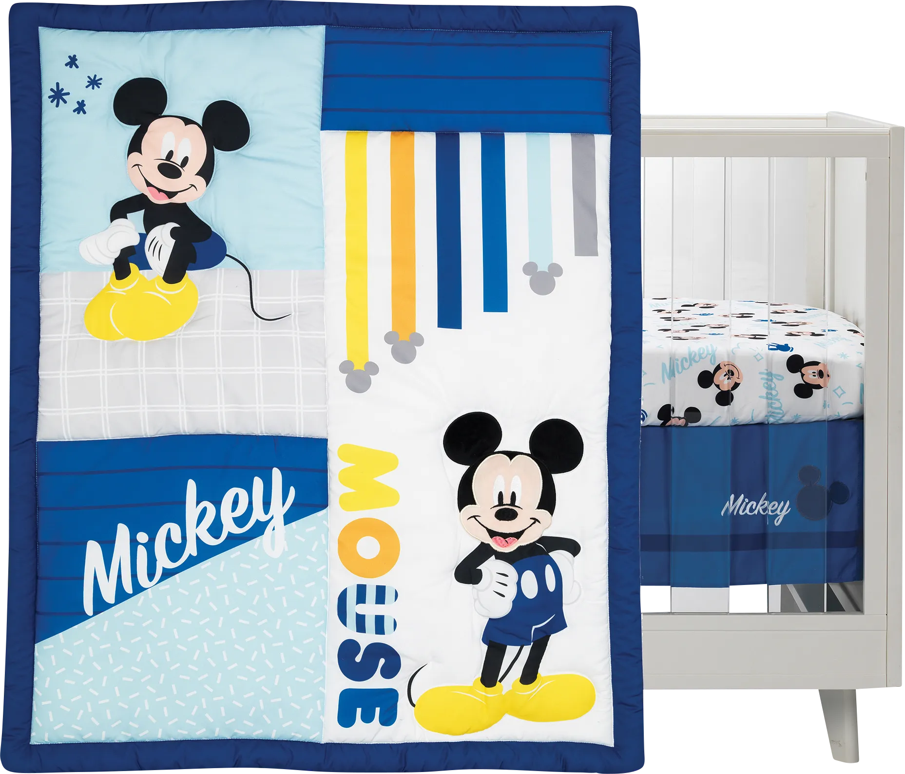 Kids Forever Mickey Mouse Blue Baby Bedding Set - Image 1