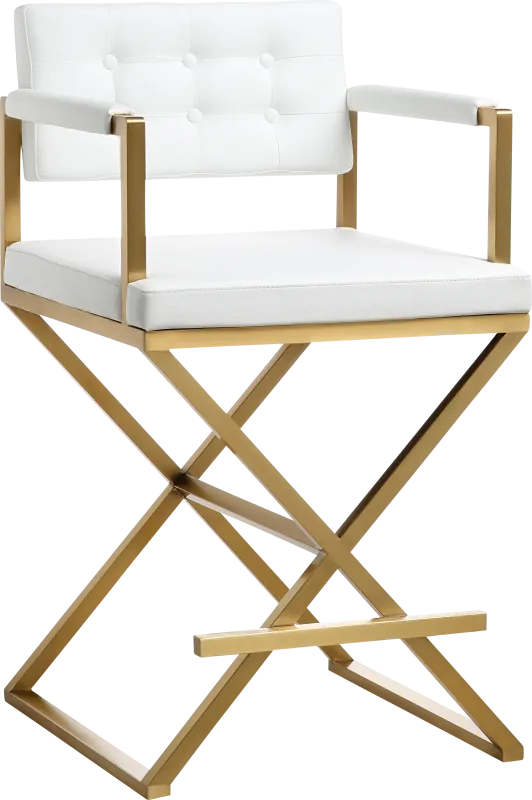 Drela White Counter Height Stool