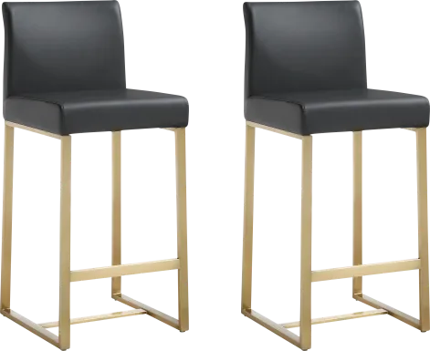 Caliael Black Counter Height Stool, Set of 2