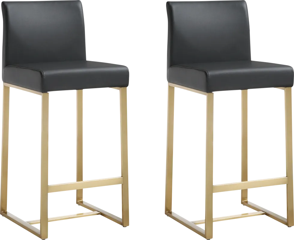 Caliael Black Counter Height Stool, Set of 2