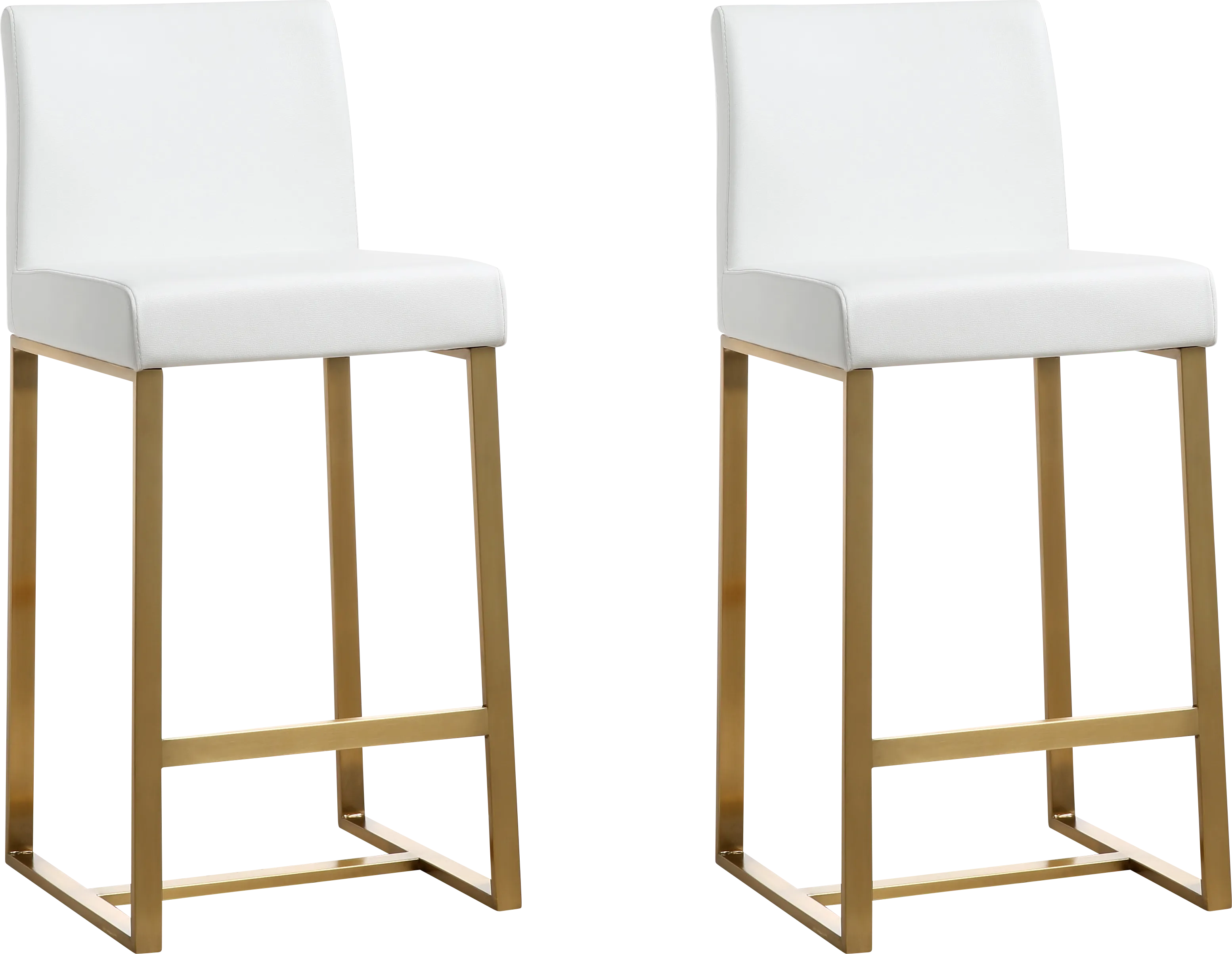 Caliael White Counter Height Stool, Set of 2 - Thumbnail - Image 1