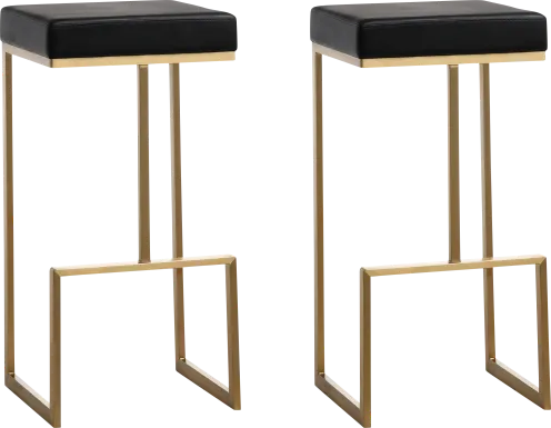 Isellan Black Barstool, Set of 2