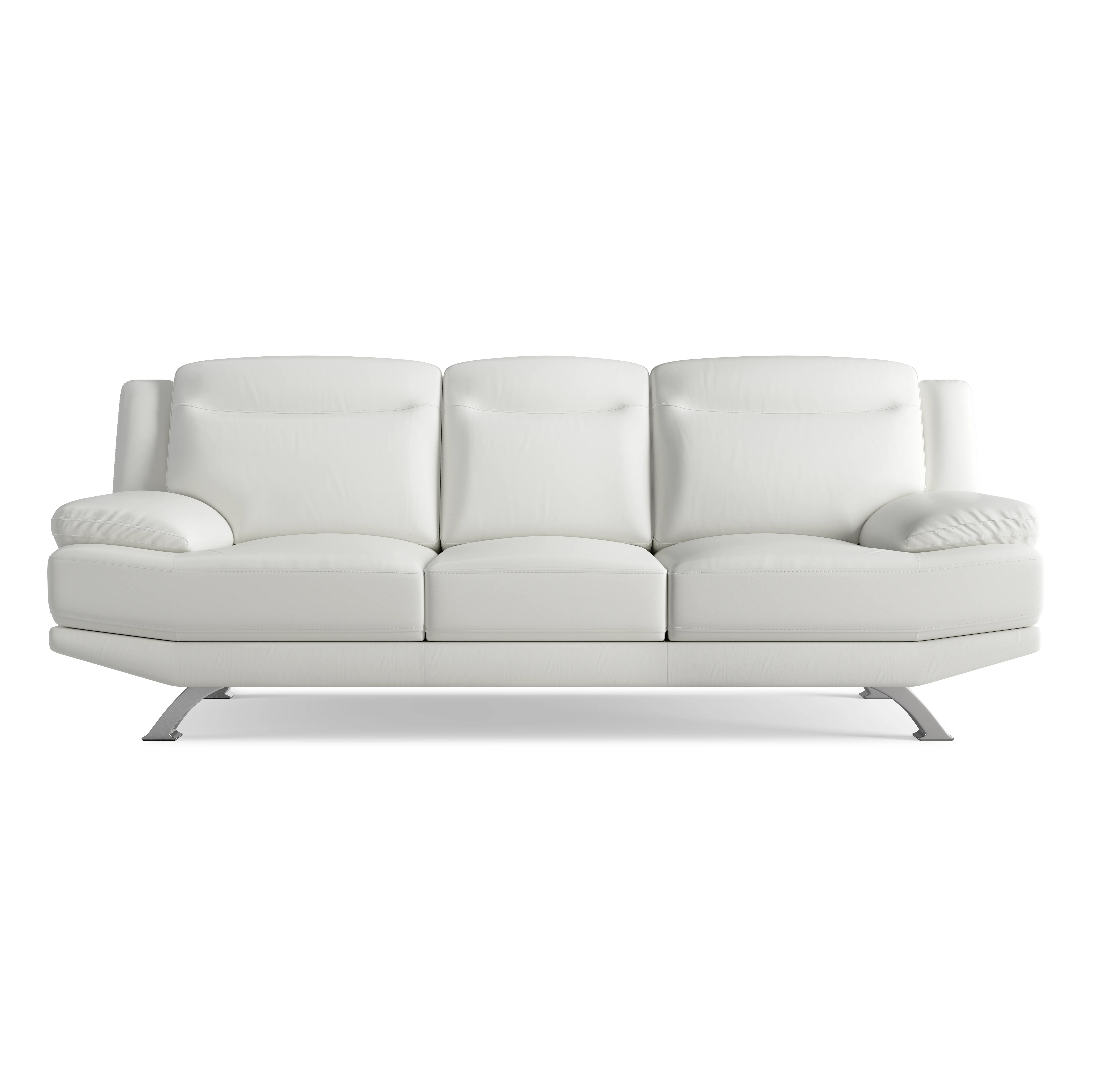 Zamora White Leather Sofa - Thumbnail - Image 1