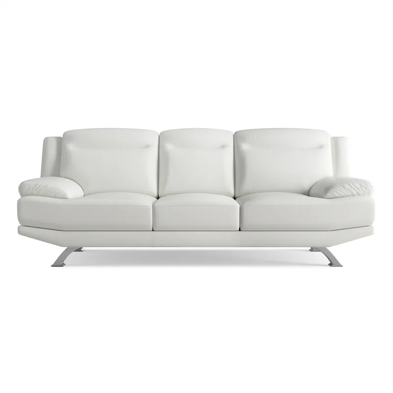 Zamora White Leather Sofa