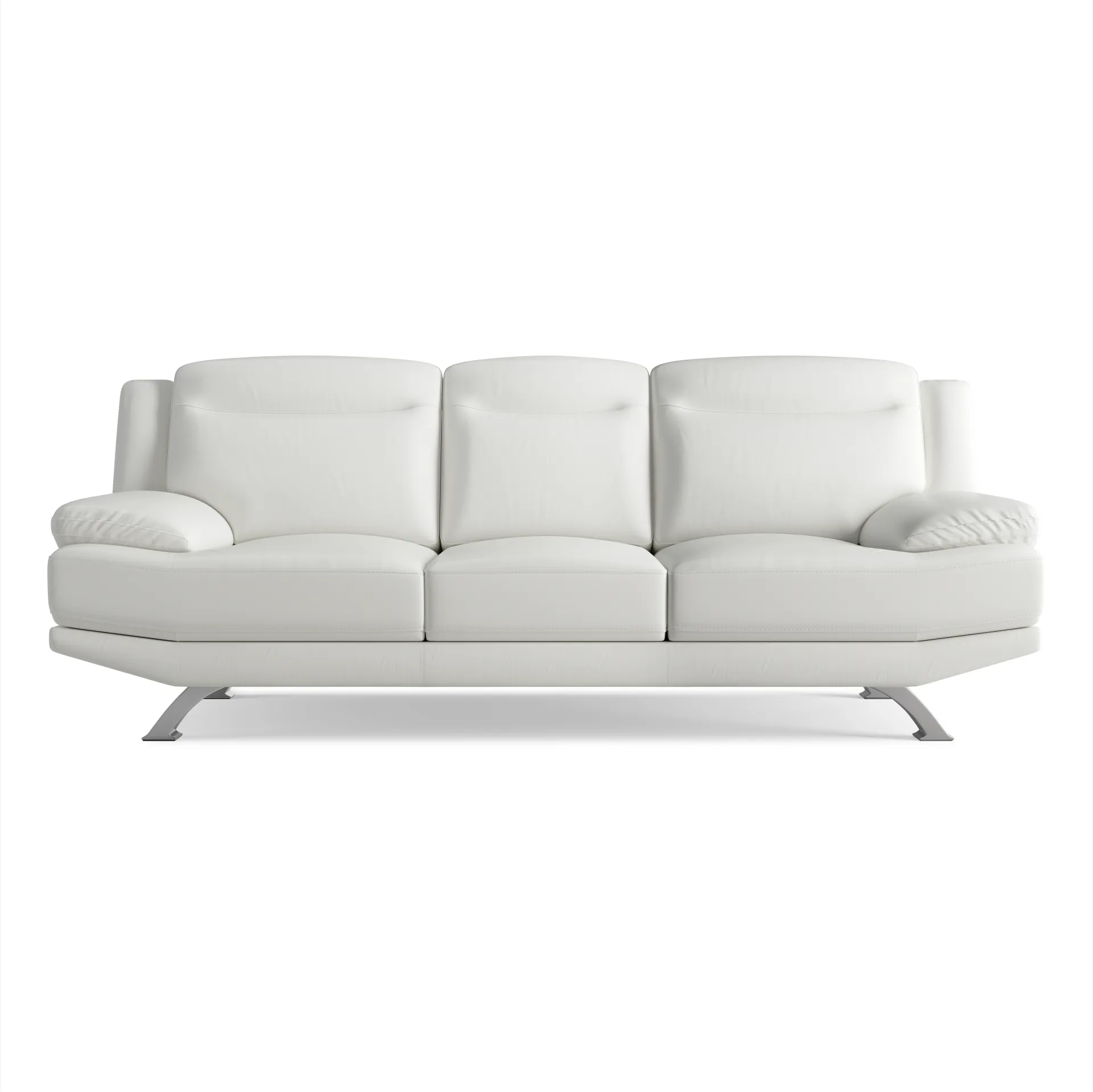 Zamora White Leather Sofa - Image 1