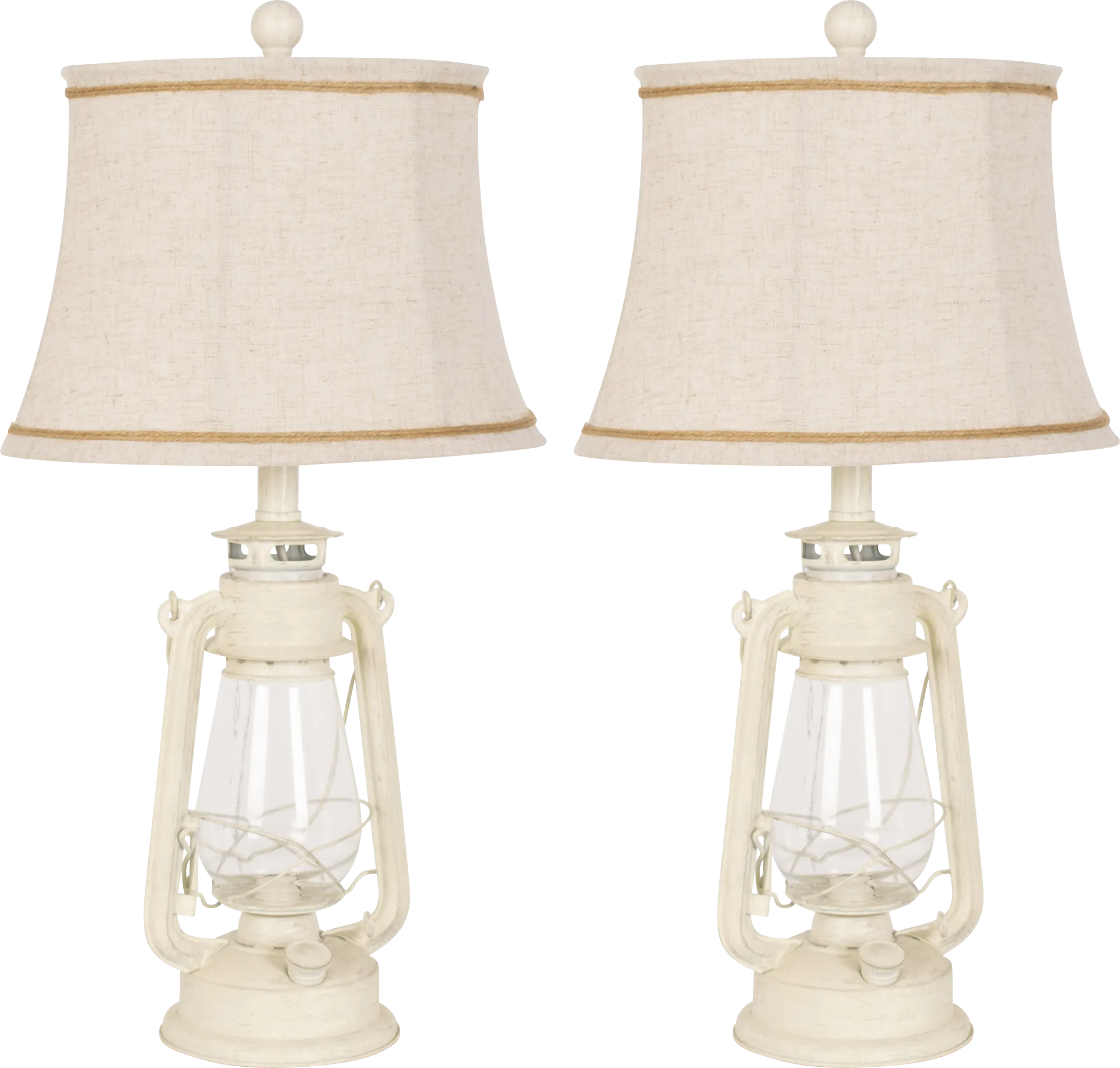Abanico Court White Table Lamps, Set of 2 - Image 1