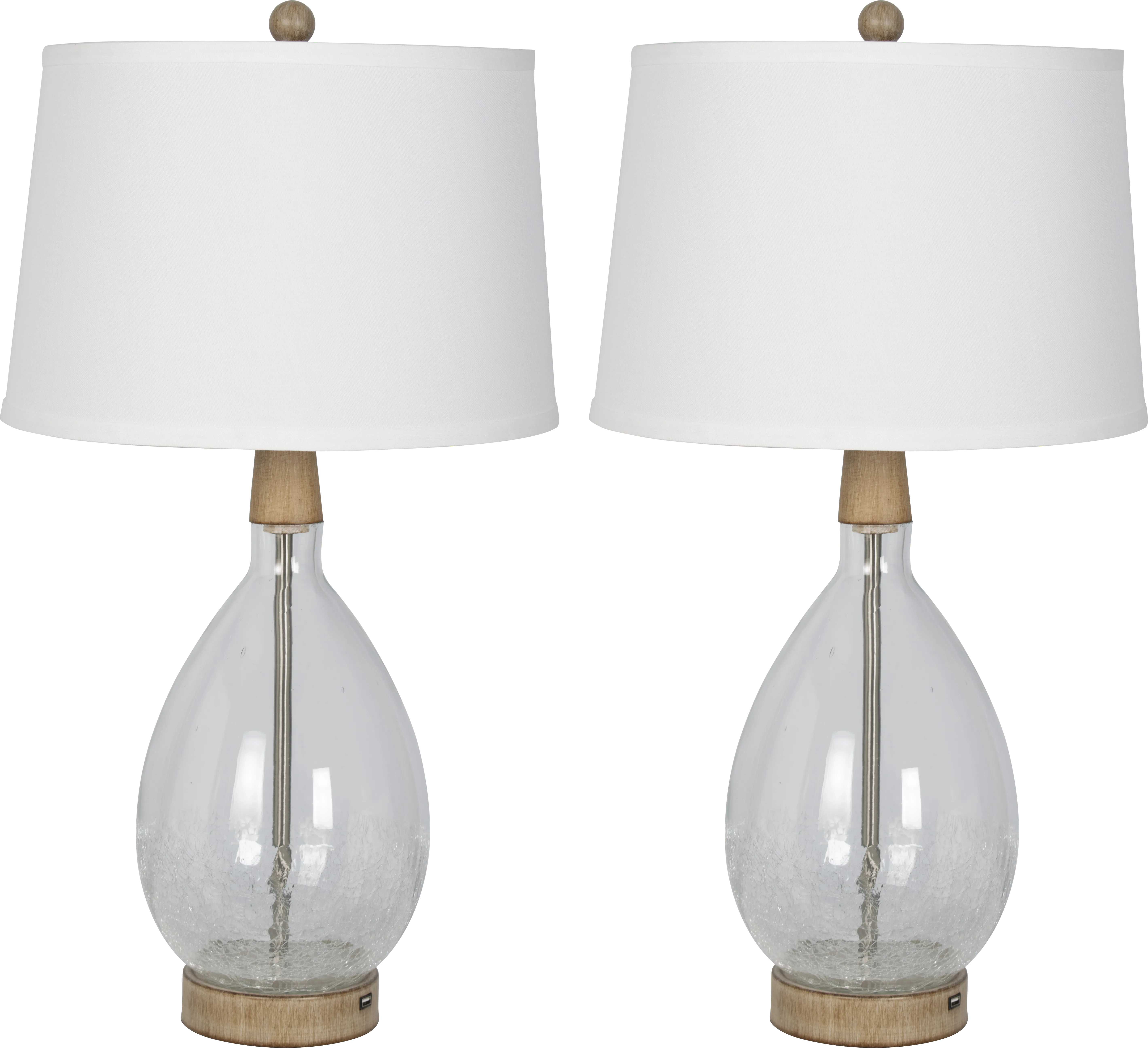 Borrada Bay Clear Table Lamps, Set of 2 - Thumbnail - Image 1