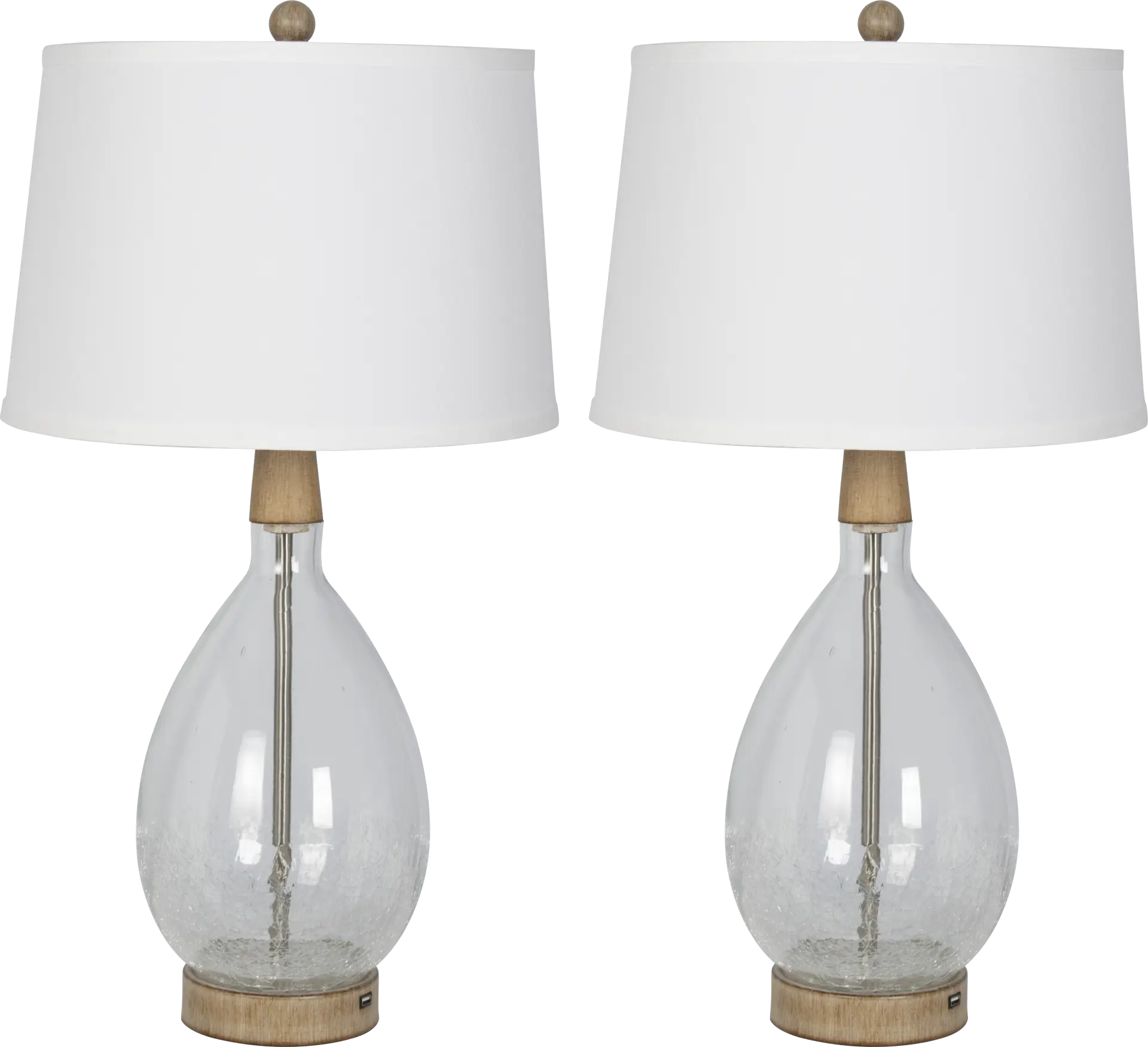 Borrada Bay Clear Table Lamps, Set of 2
