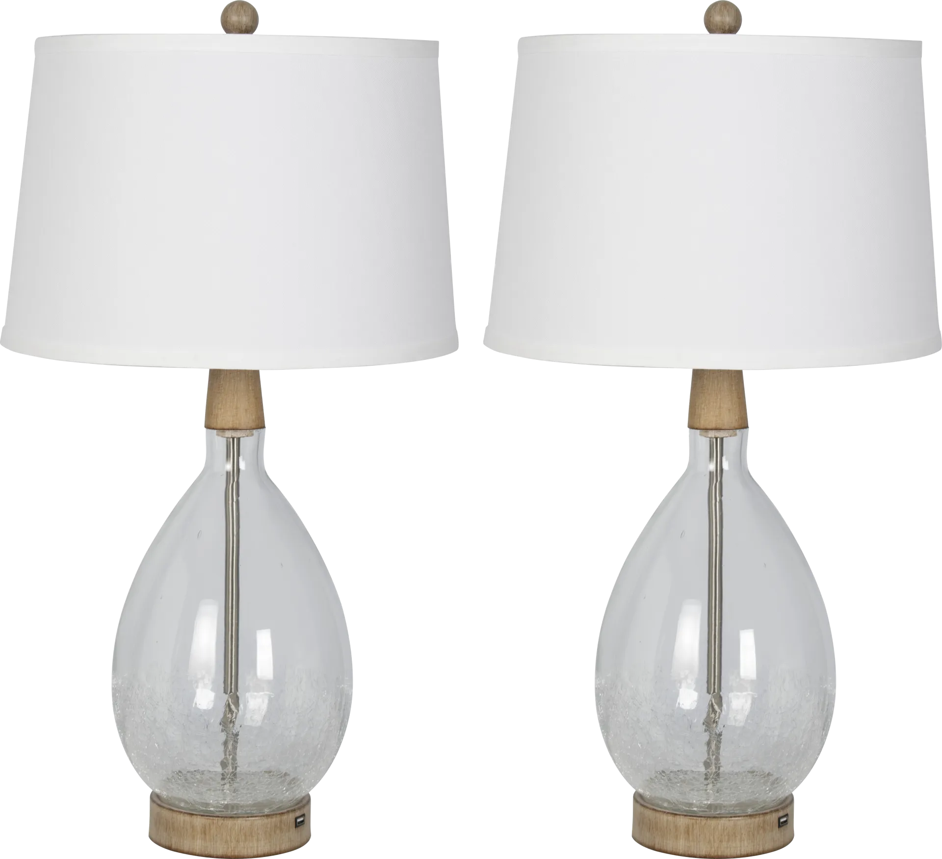 Borrada Bay Clear Table Lamps, Set of 2 - Image 1