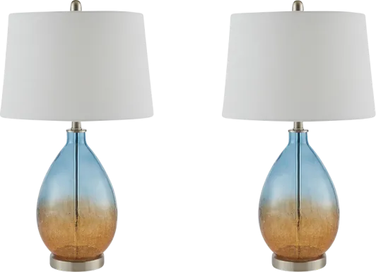 Justice Alley Blue Lamp, Set of 2