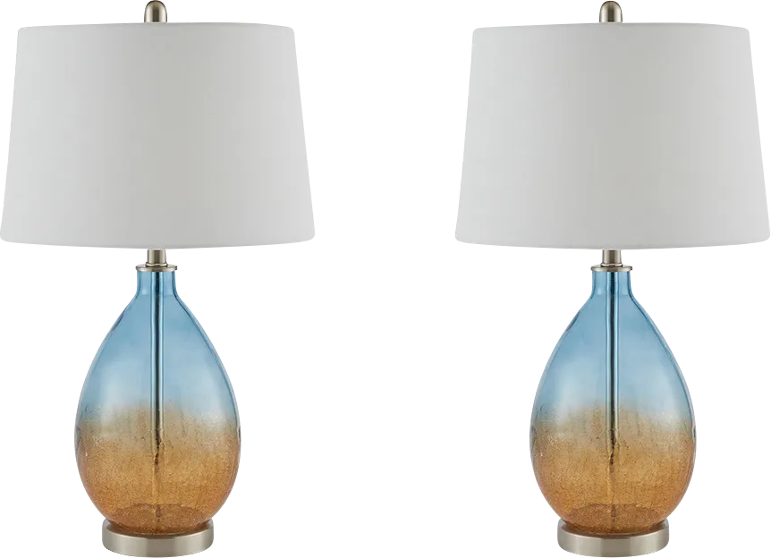 Justice Alley Blue Lamp, Set of 2 - Image 1