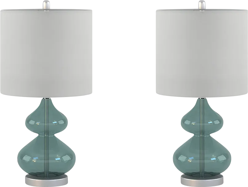 Wetzel Hollow Blue Table Lamps, Set of 2