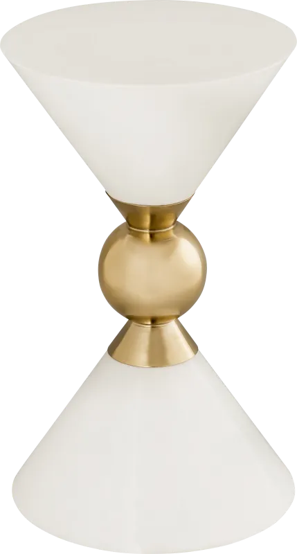 Halibel White Accent Table