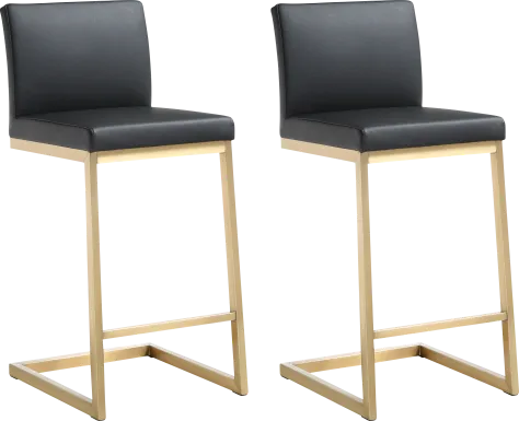 Cailalane Black Counter Height Stool, Set of 2