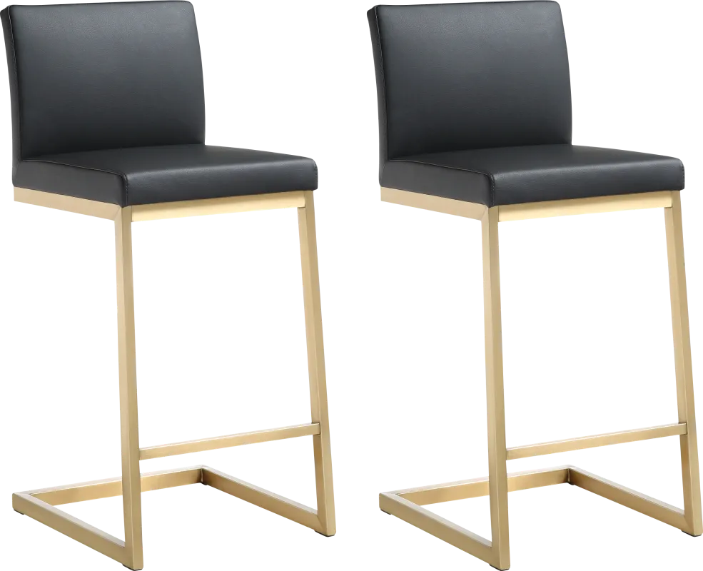 Cailalane Black Counter Height Stool, Set of 2