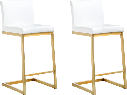 Cailalane White Counter Height Stool, Set of 2